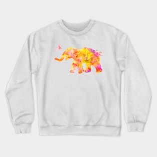 Yellow Baby Elephant Watercolor Painting Crewneck Sweatshirt